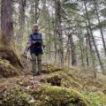 Carolyn Heller hiking in a Canadian national park