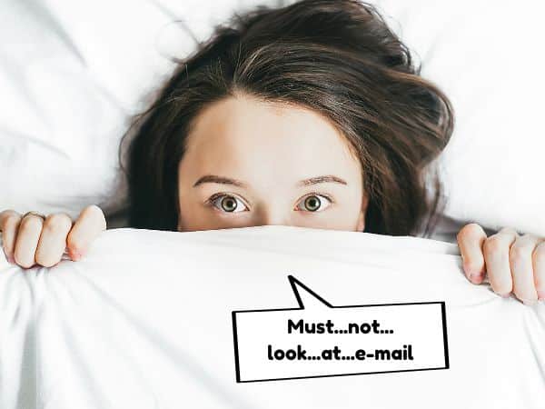 avoid e-mail when waking up