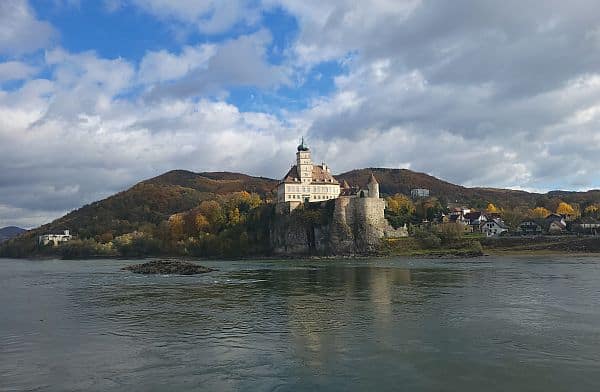 View from the deck on a river cruise in Europe